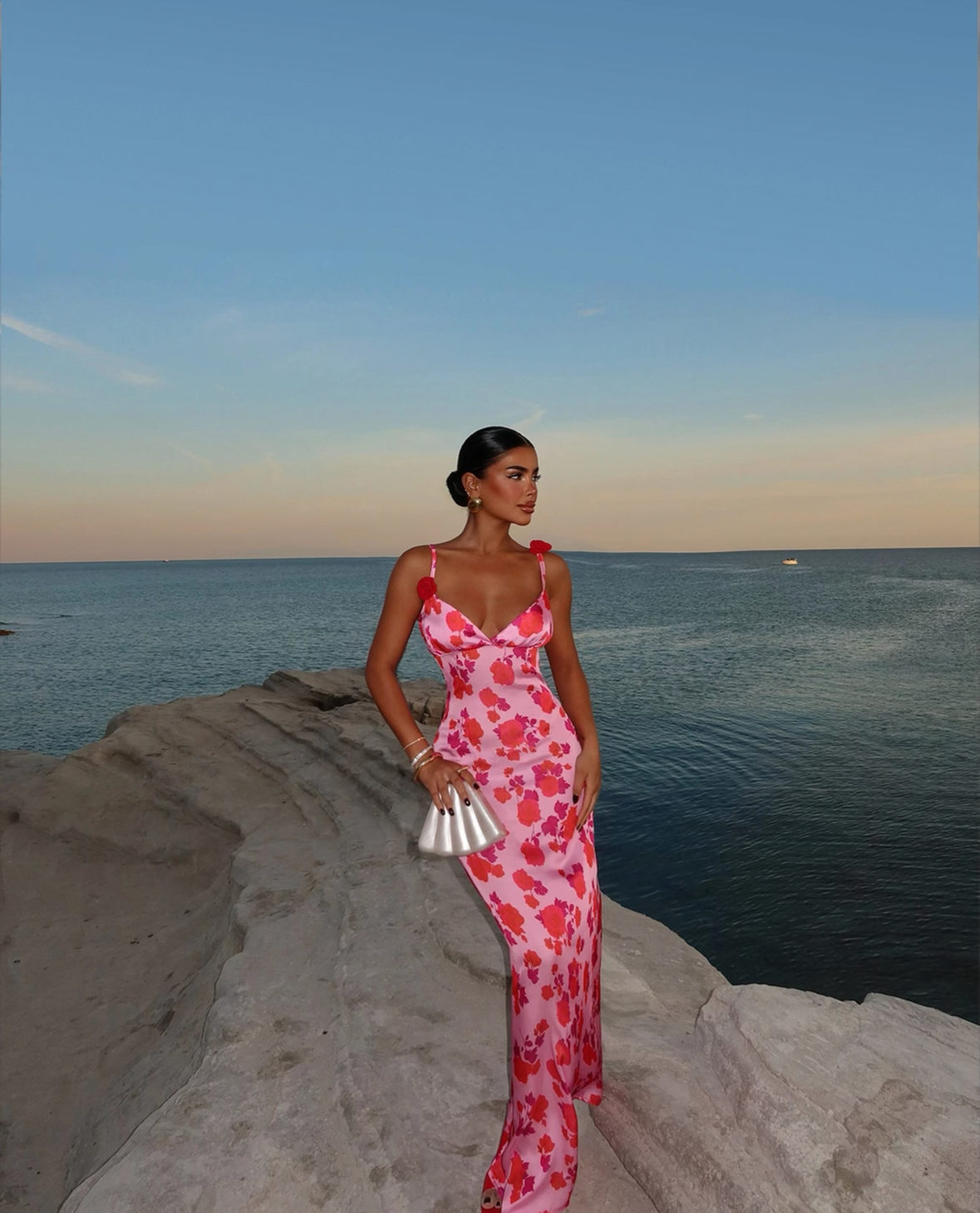 Robe rose à détails