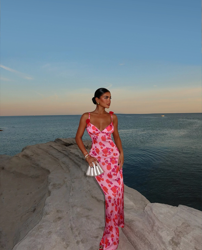 Robe rose à détails