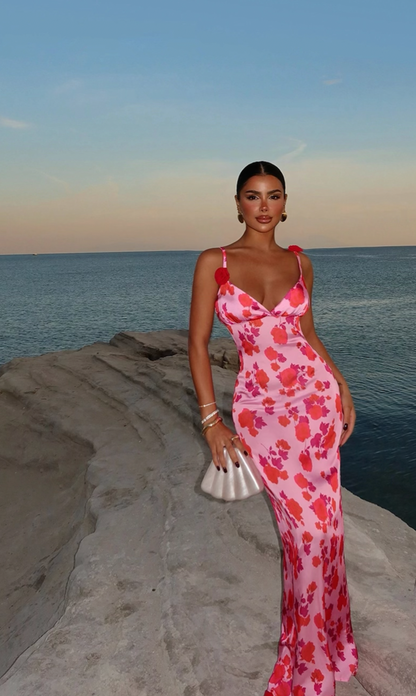 Robe rose à détails