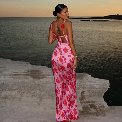 Robe rose à détails
